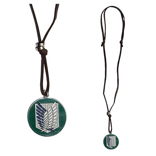 Attack on Titan Green Scout Shield with Leather Necklace